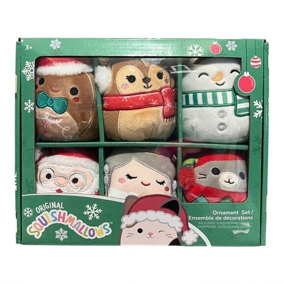 Squishmallows Christmas Ornament Set Plush 6 Pc Darla Misty Jordan Manny - Picture 1 of 4